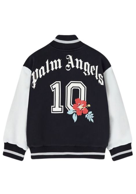 Black cotton jacket for children PALM ANGELS | PBEH001S25FLE001/DELNERO